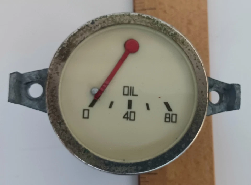 Manómetro de presión de aceite Austin Morris Oxford mecánico 0-80 PSI luces laterales vintage  Foto 1 de 4