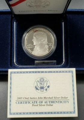 2005 JOHN MARSHALL Commemorative Proof Silver Dollar Coin OGP COA - Image 1 of 3