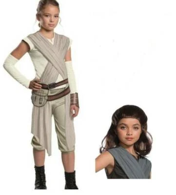 Disney Star Wars Rey y Peluca Halloween Disfraz 4/6 Top, Pantalones, Cinturón, Puños 7 Piezas Foto 1 de 4