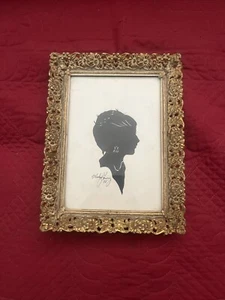 Antique Silhouette Portrait Signed By Artist - Picture 1 of 5