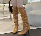 Womens Fashion Sexy Pointy Toe Slouchy Knee Boots Winter Party High Heels Shoes