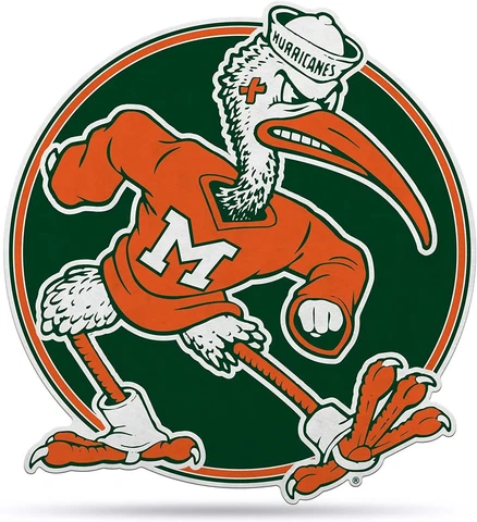 Miami Hurricanes Pennant Shape Cut Mascot Logo Cover