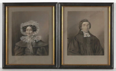 Franz Krueger-School "Archidiakonus Popitz y su madre", dos dibujos a tiza Foto 1 de 4