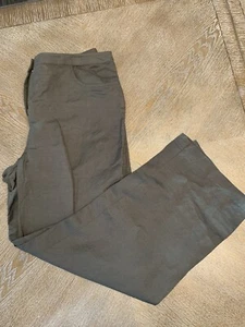 Islander Linen Blend Straight Leg Pants Sz 16 Green Waist 35” Inseam 30” - Picture 1 of 6