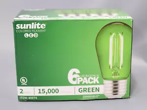 Sunlite LED S14 String Light Bulb 2Watts Medium E26 Base Green (Missing 1 Bulb) - Picture 1 of 3