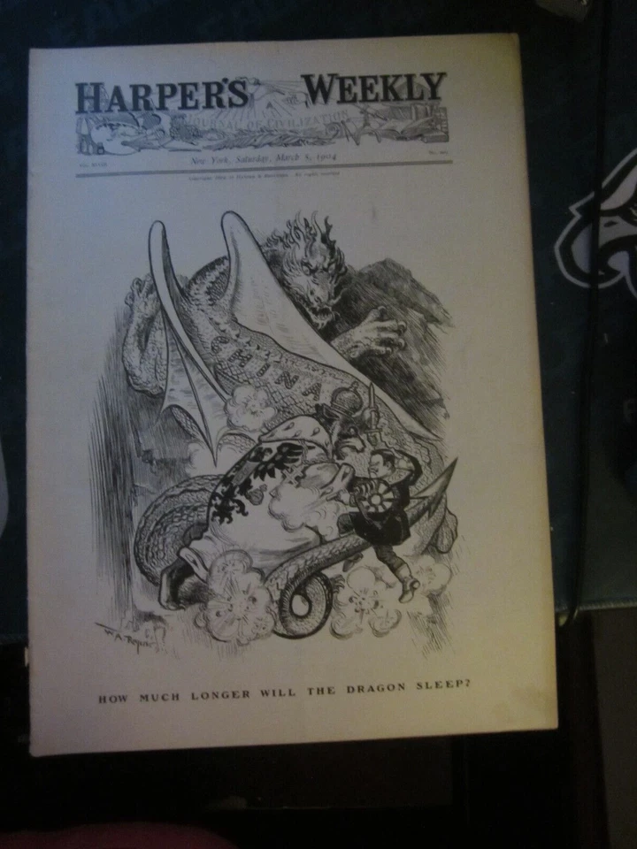 Harpers Weekly Magazine March 5 1904 How Much Longer Will Dragon Sleep China 64 - Image 1 of 1
