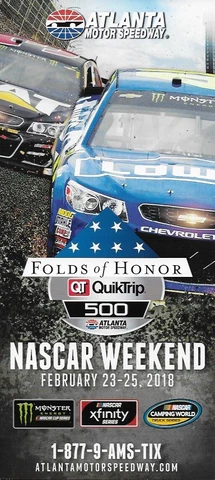 2018 JIMMIE JOHNSON "FOLDS OF HONOR 500" NASCAR MONSTER ENERGY HANDOUT POSTCARD Cover