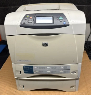 HP LaserJet 4350tn Workgroup Laser Printer w/ USB, Ethernet, Power Cord & Toner - Image 1 of 4