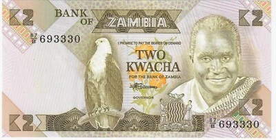 Billete de papel moneda ZAMBIA ND (1980-1988) UNC 2 Kwacha P-24c Foto 1 de 2