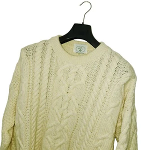 Jersey Mujer LANA CELTA Premium CABLE TEJIDO LANA CREMA APROX. Talla M-L *En muy buena condición* - Imagen 1 de 9