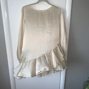 Michelle Negri Blouse Top Long Sleeve Serta Silk Italy Sz 44 US Sz 8 - Picture 1 of 4