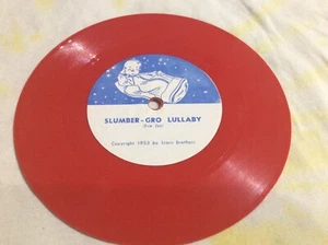1953 Brahm's Lullaby colored Red Vinyl 6" record Slumber-Gro Stern Bros. Eve Jay - Foto 1 di 7