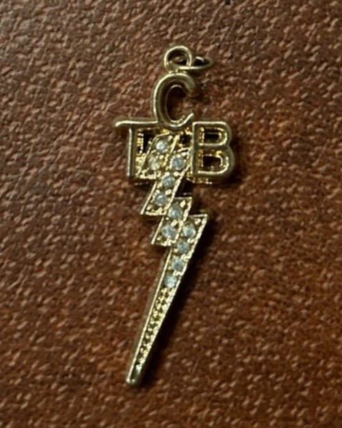 Tampa Bay Lightning Bolts NHL Hockey Charm Rhinestone Diamonds Goldtone - Image 1 of 1