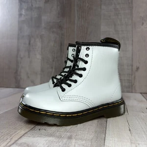 Dr. Martens Doc's DM's 1460 Größe 8 Kleinkind Lackleder Kampfstiefel weiß - Bild 1 von 12