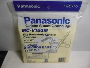 Panasonic Type C-5 Canister Vacuum Cleaner Bags MC-V150M Pkg. of 3 Micron Bags - Picture 1 of 2