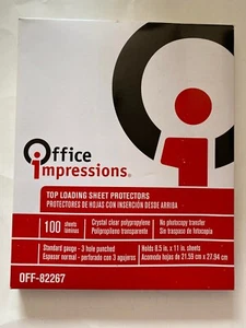 Office Impressions Top Loading Sheet Protectors ( 100 sheets) Standard OFF-82267 - Picture 1 of 3
