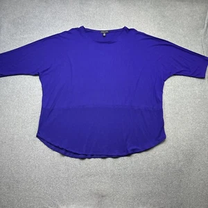 Eileen Fisher Tunic Women XL Purple Stretch Minimalist Capsule Boxy 3/4 Sleeve - Picture 1 of 10