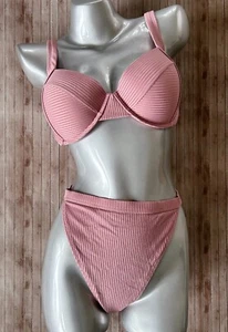 Victorias Secret PINK Push Up U/W Bra Top & High Leg Btm XL 2 Pc Swim Bikini Nwt - Picture 1 of 4