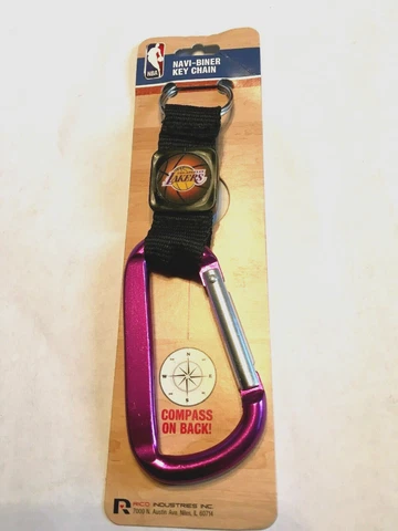 LOS ANGELES LAKERS NAVI-BINER CARABINER KEYCHAIN KEY RING WITH COMPASS 6" NBA Cover