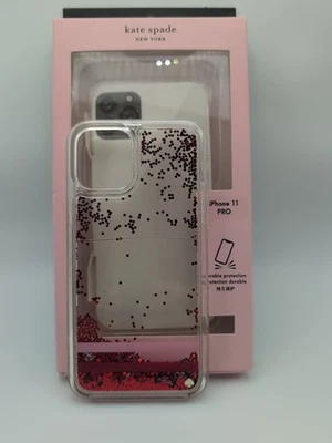 Kate spade New York iPhone 11 Pro Liquid Lips Glitter Red Clear Case Cover Foto 1 de 4