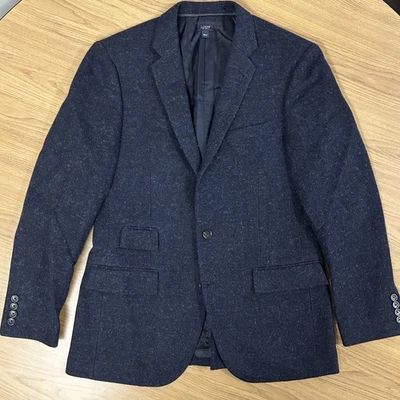 Blazer de lana para hombre J.Crew Ludlow 40R Yorkshire tweed azul luna gris chaqueta Foto 1 de 4