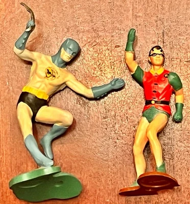 Figuras soltas vintage 1966 Ideal Batman & Robin Liga da Justiça da América/JLA - Imagem 1 de 4