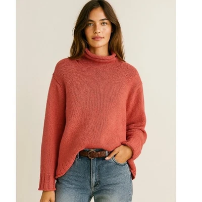 Suéter Grande L.L.Bean Rojo Algodón y Seda Cuello Redondo Foto 1 de 4