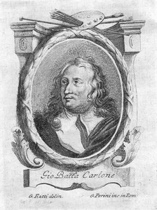 1760 Giovanni Battista Carlone Sculptor Portrait Copperplate Engraving - Picture 1 of 1