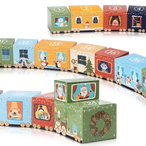 24 leere Adventskalender Boxen zum Befüllen, DIY Weihnachtszug Adventskalender B... - Bild 1 von 9