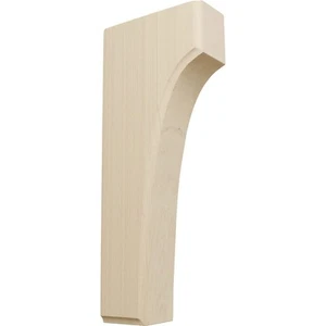 BKTW02X04X10CVRW Clarksville Wood Brackets 1 3/4"W x 4"D x 10"H  Rubberwood - Picture 1 of 4