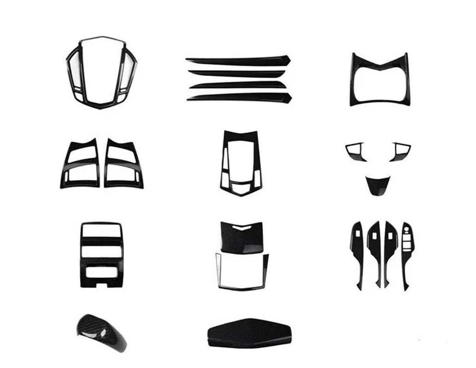 Juego completo de molduras interiores de fibra de carbono ABS para Cadillac SRX 2010-2012 Foto 1 de 4