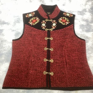 Isländisches Design Damen 100 % Wolle Pullover Weste groß bestickt nordischer Boucle - Bild 1 von 13