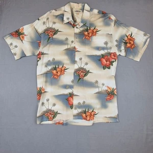 Cambria Moda Hawaiian Shirt Men's Large Floral Island Palm Tree Rayon - Picture 1 of 5