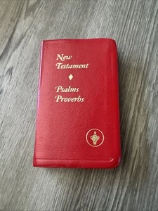 New Testament Psalms Proverbs Pocket Mini Red Gideons - Picture 1 of 2