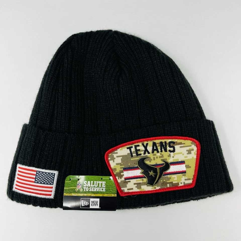 New Era NFL Houston Texans Puño Tejido Sombrero Gorro Tobogán Salute Service EE. UU. Foto 1 de 4