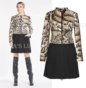 SAVE THE QUEEN COAT LONG JACKET ZIP CLOSURE ANIMAL PRINT POCKETS S / SMALL - Picture 1 of 14