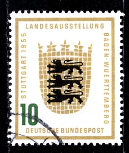 Bund 213 Vd, 10 Pf. Landesausstellung Stuttgart 1955, gestempelt - Bild 1 von 1