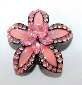 Broche estrella flor esmalte redondo marquesa rosa - Imagen 1 de 4