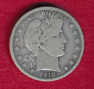 1910-S BARBER SILVER HALF DOLLAR **VERY NICE CIRCULATED FINE** FREE SHIPPING!! - Image 1 of 2