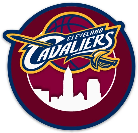 Cleveland Cavaliers Cavs Name Monogram cityscape design Type Logo Die-cut MAGNET Cover