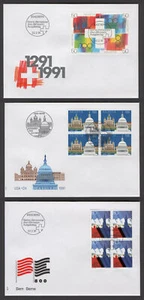 Switzerland M22 3 FDC 1991 Architecture Palace CV 30+ eur - Picture 1 of 4