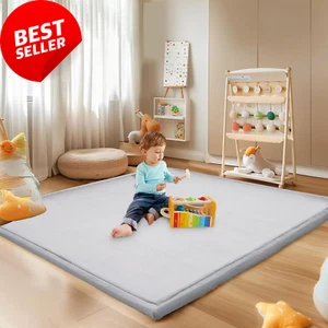 Baby Play Mat, 2CM Thick, Memory Foam, Anti-Slip, Light Gray, 150x200CM - Picture 1 of 12