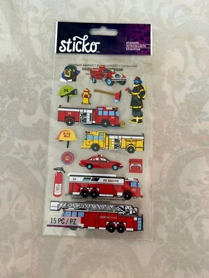 EK Success Sticko Stickers Fire Department Fire Engine Fire Fighter New - Image 1 of 2