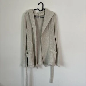 Free People hooded open front wrap sweater beige women's M - Picture 1 of 11