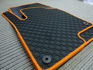 $$ Tappetini in Gomma per Smart ForFour 453 + BORDO ARANCIONE + Gomma - Tappetini + NUOVI $$ - Foto 1 di 5