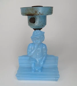 Antique Blue Boy Glass Table Boudior Lamp - Picture 1 of 14