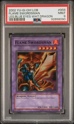 2002 Yu-Gi-Oh! Legend of Blue Eyes White Dragon Flame Swordsman LOB-003 PSA 9 - Image 1 of 2