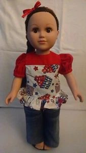 18" Zoll Puppenkleidung 2-teiliges Outfit passt American Girl & Our Generation - Bild 1 von 3