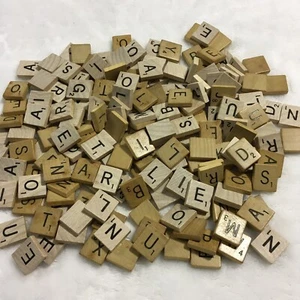 Scrabble Wood Tiles Letters 190 Pcs Lot Replacement Arts Crafts Projects - Picture 1 of 4