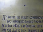 Replica Copy WW1 Memorial Tablet similar wording to Scroll-Personalised as req.